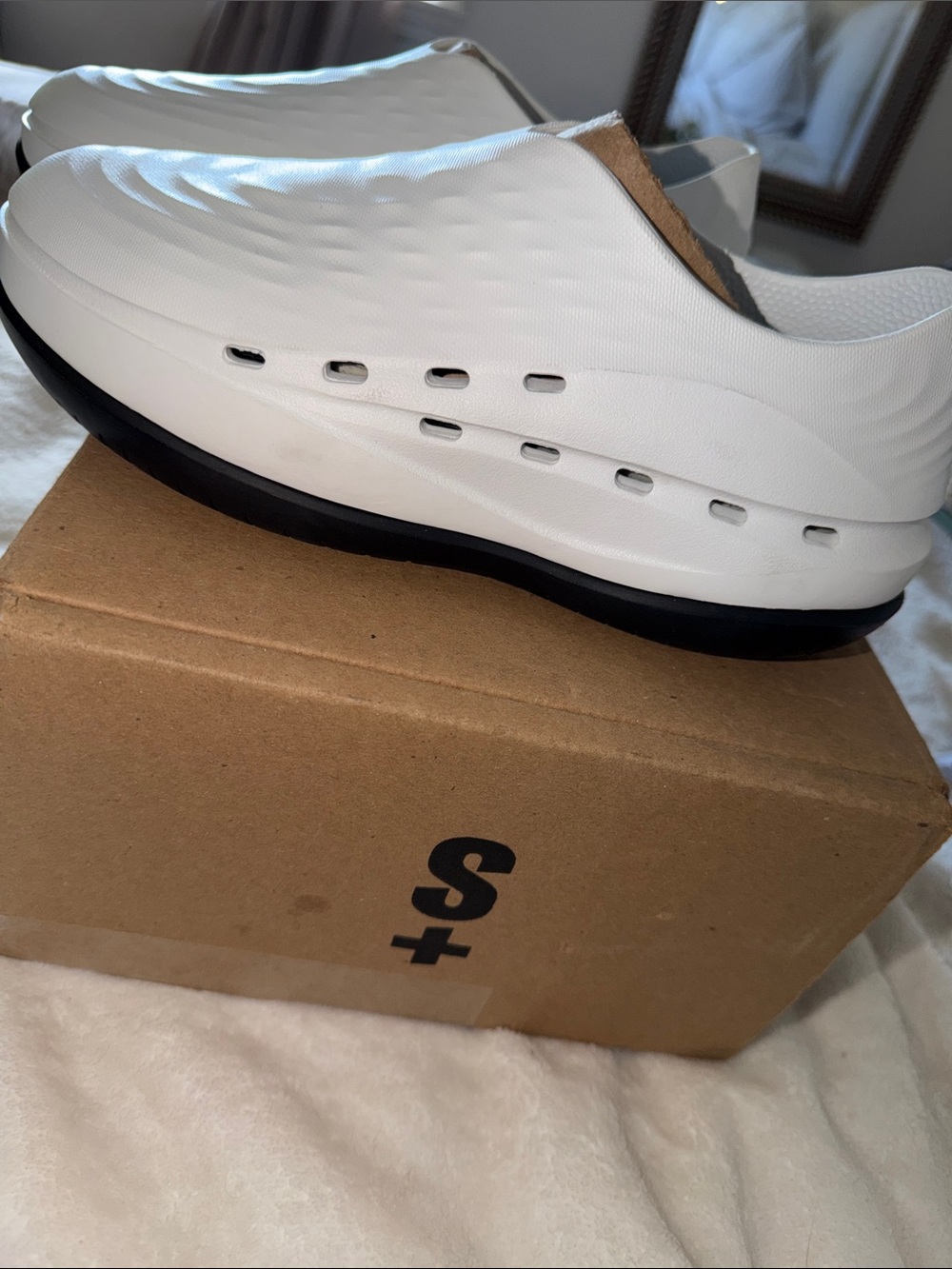 Stand Studio White Slip-On Athletic Clogs with Black Outsole - Picture 5 of 5